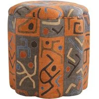 Daisy Ottoman Ashanti Chocolate, Chair, Orange - Andrew Martin Linen