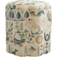 Daisy Ottoman Scout Forest, Chair, Multicoloured - Andrew Martin Linen