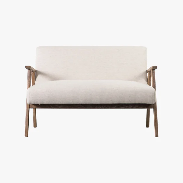 Dan Two-Seater Linen Sofa in Oatmeal