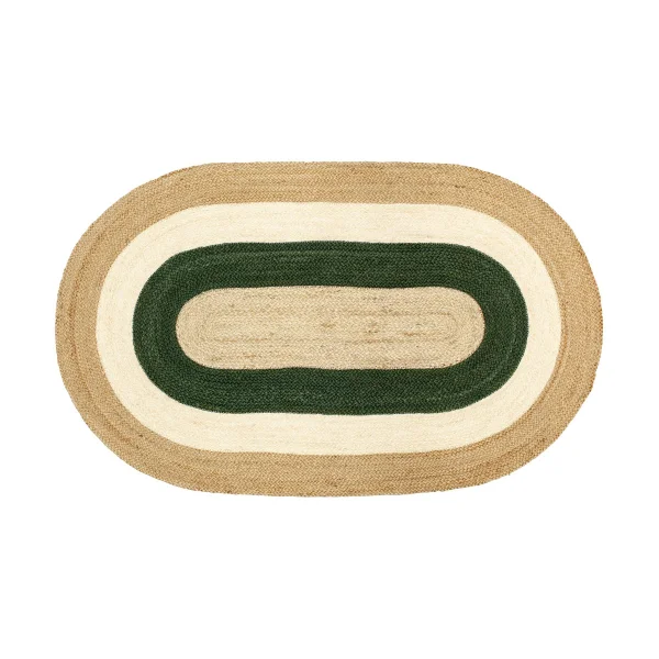 Dixie Elin striped oval jute rug 92x150 cm Green