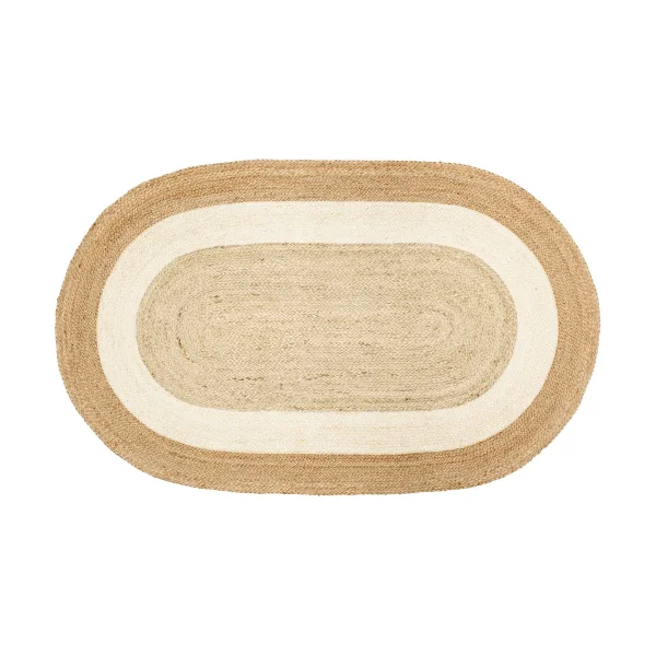 Dixie Elin striped oval jute rug 92x150 cm Natural