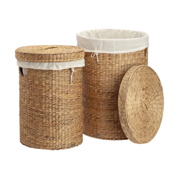 Dixie Lily laundry basket round 2-piece set Natural
