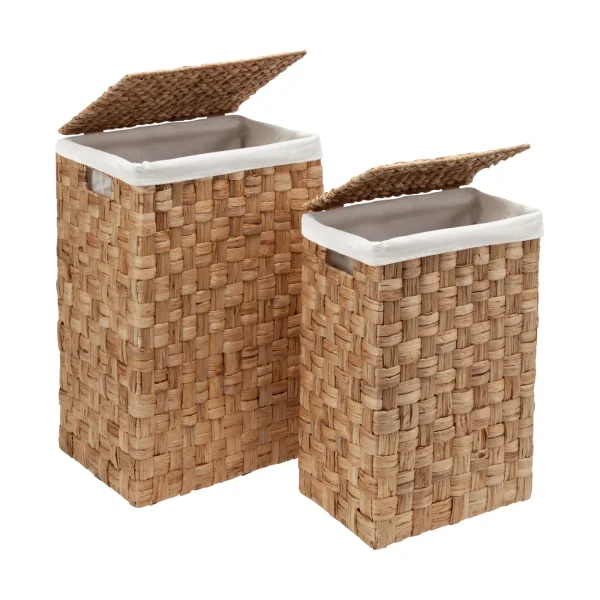 Dixie Lily rectangular laundry basket, 2 pieces Natural