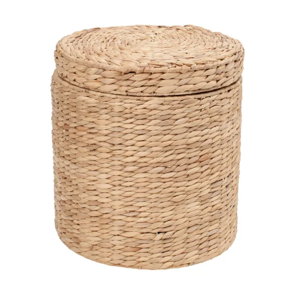 Dixie Lily storage pouf with lid Ø41x43 cm Natural