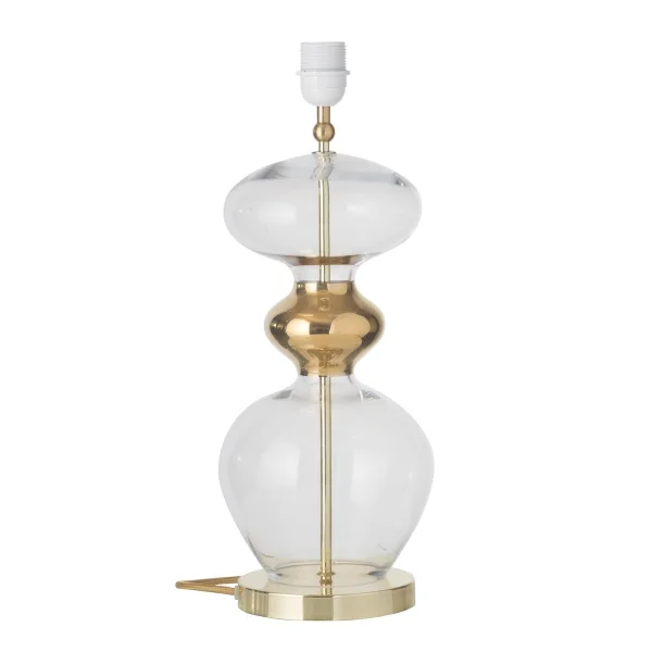 EBB & FLOW Futura lamp base clear + gold-coloured cord