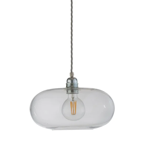 EBB & FLOW Horizon ceiling lamp Ø 29 cm clear + silver-coloured cord