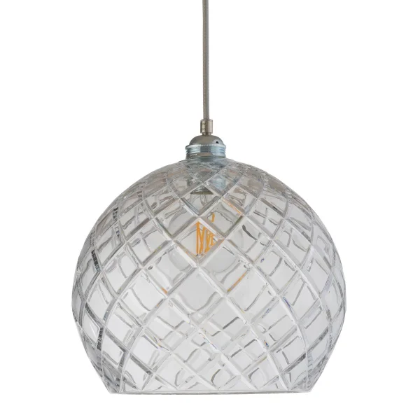 EBB & FLOW Rowan ceiling lamp Chrystal Ø 28 cm medium + silver-coloured cord