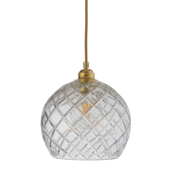 EBB & FLOW Rowan ceiling lamp Crystal Ø 22 cm medium + gold-coloured cord