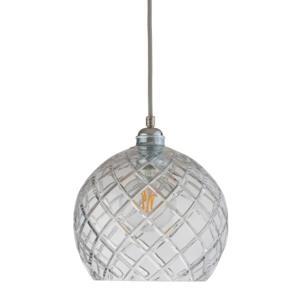 EBB & FLOW Rowan ceiling lamp Crystal Ø 22 cm medium + silver-coloured cord