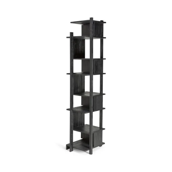 Ethnicraft Abstract Column shelf Black teak 203x49 cm