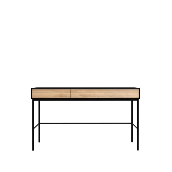 Ethnicraft Blackbird desk Black oak 2 drawers-Black base