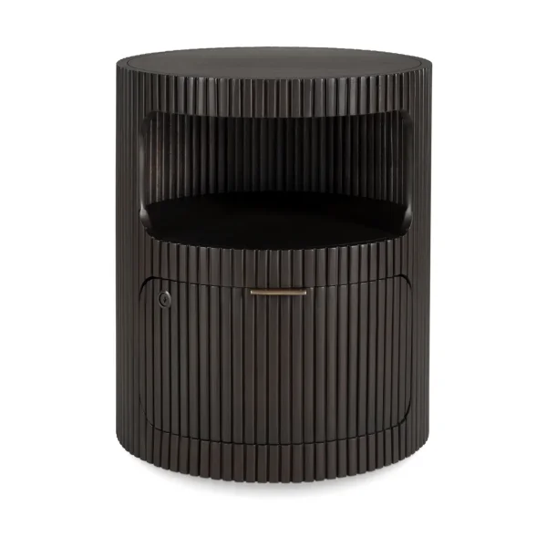 Ethnicraft Boomerang drawer unit Dark brown mahogany, Ø45 cm