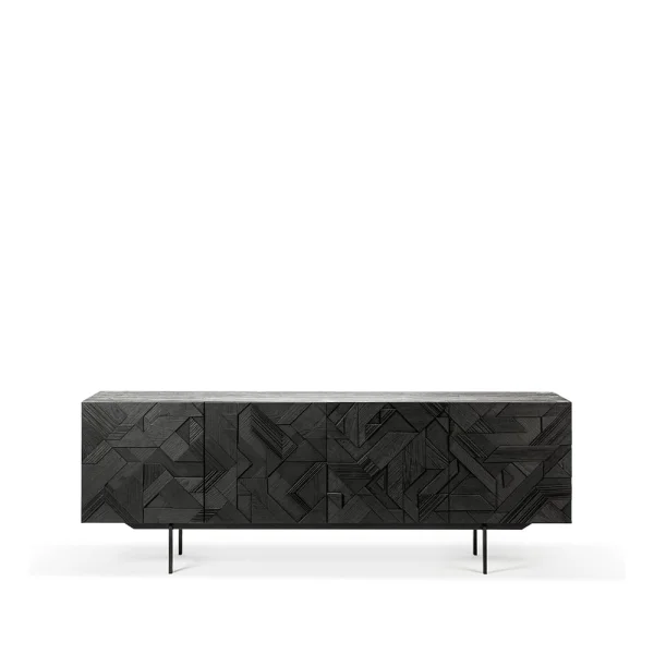 Ethnicraft Graphic sideboard Teak black 4 doors