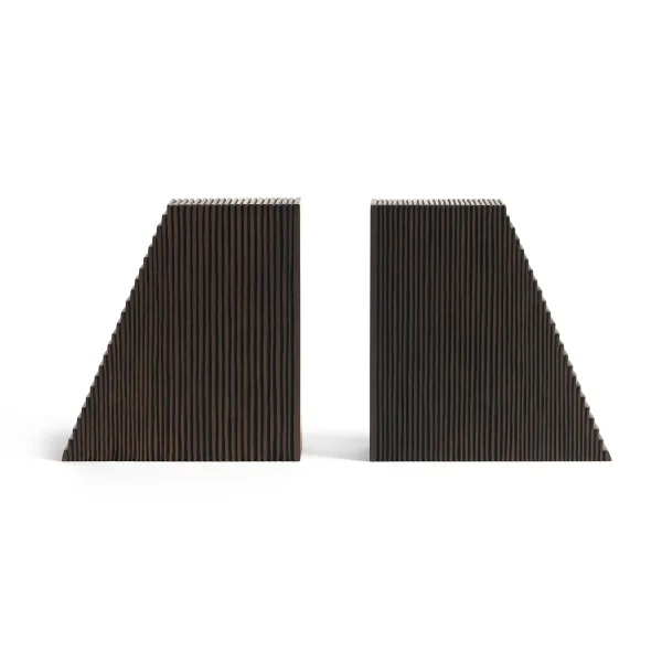 Ethnicraft Grooves bookends 2-pack Mahogany dark brown