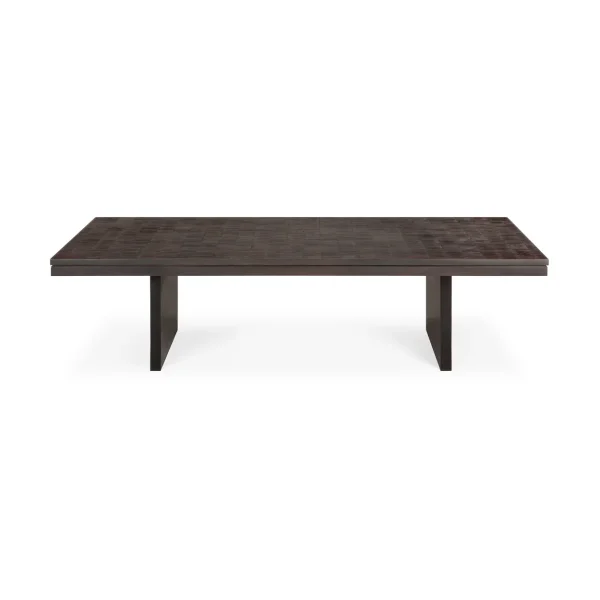 Ethnicraft Grooves coffee table Off black teak, 135x65 cm