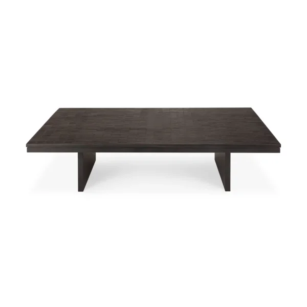 Ethnicraft Grooves coffee table Off black teak, 140x110 cm