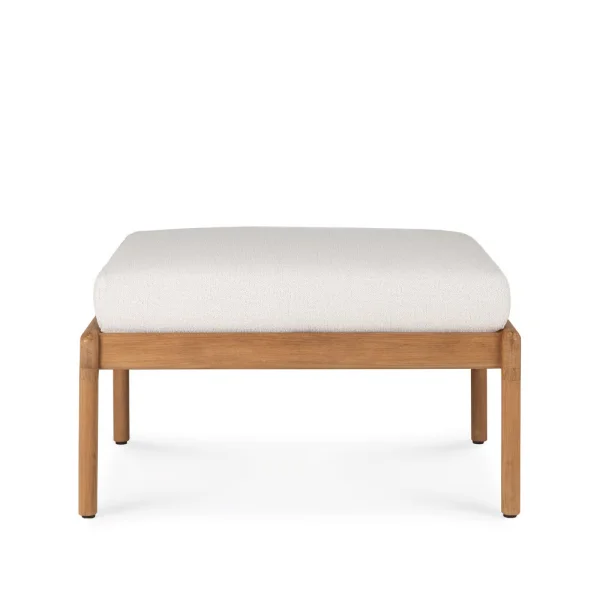 Ethnicraft Jack outdoor footstool teak Off-white