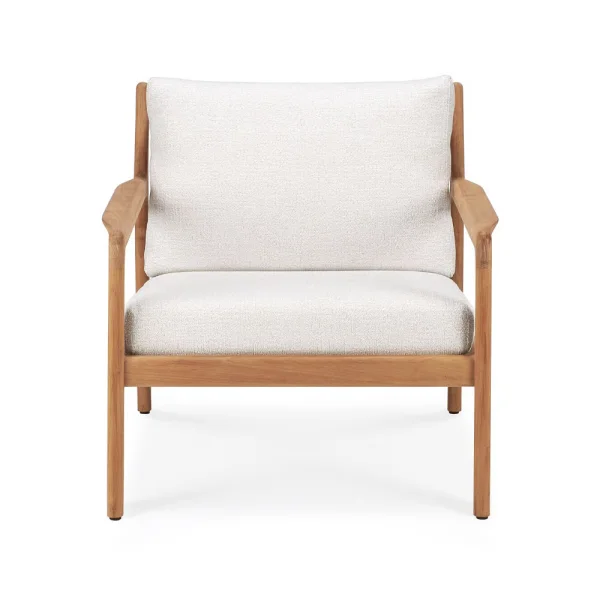 Ethnicraft Jack outdoor lounge armchair teak Off-white