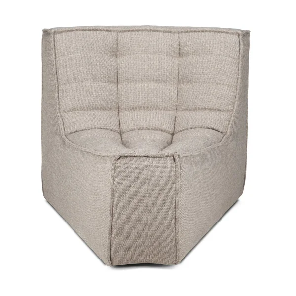 Ethnicraft N701 corner module rounded 45° Fabric Ecru beige