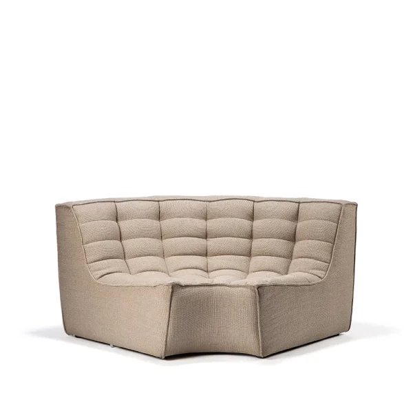 Ethnicraft N701 corner module rounded 90° Fabric beige
