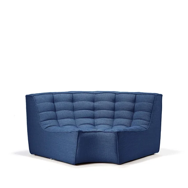 Ethnicraft N701 corner module rounded 90° Fabric blue