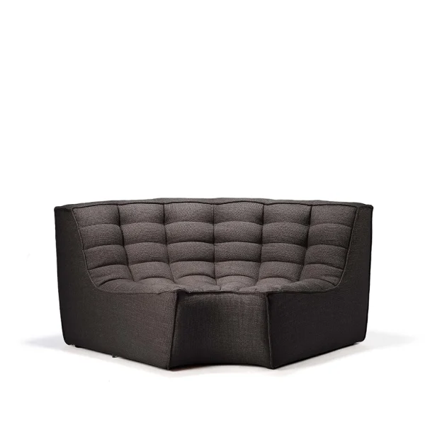 Ethnicraft N701 corner module rounded 90° Fabric dark grey
