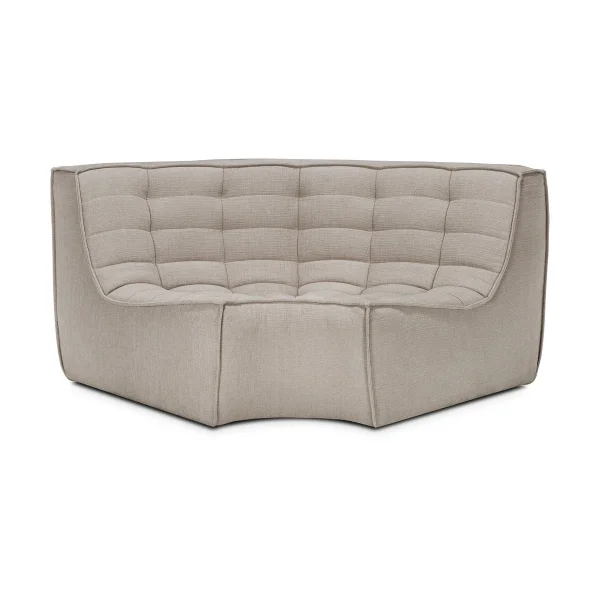 Ethnicraft N701 corner module rounded 90° Fabric Ecru beige