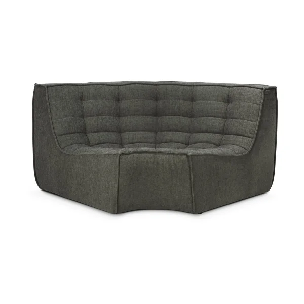 Ethnicraft N701 corner module rounded 90° Moss Eco fabric