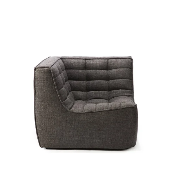 Ethnicraft N701 corner module straight Fabric dark grey