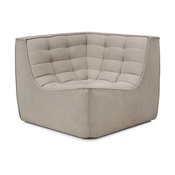 Ethnicraft N701 corner module straight Fabric Ecru beige