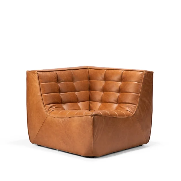 Ethnicraft N701 corner module straight Leather old saddle