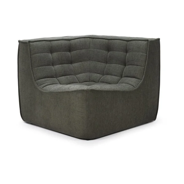 Ethnicraft N701 corner module straight Moss Eco fabric