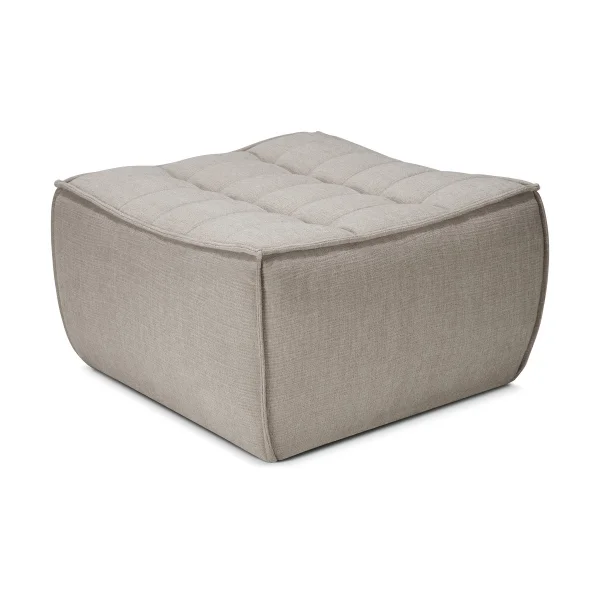 Ethnicraft N701 footstool 70x70 cm Fabric Ecru beige