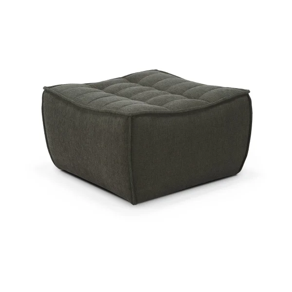 Ethnicraft N701 footstool 70x70 cm Moss Eco fabric