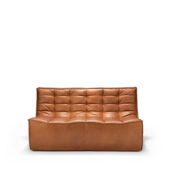 Ethnicraft N701 sofa 2-seater leather old saddle brown
