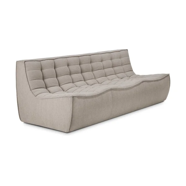 Ethnicraft N701 sofa 3 seater sofa Fabric Ecru beige