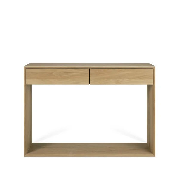 Ethnicraft Nordic console table Lacquered oak two drawers 120x40 cm