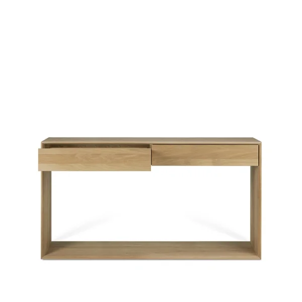 Ethnicraft Nordic console table Lacquered oak two drawers 160x40 cm