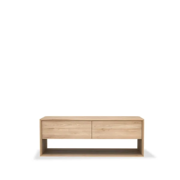 Ethnicraft Nordic media console Oiled oak 1 door 1 drawer 120