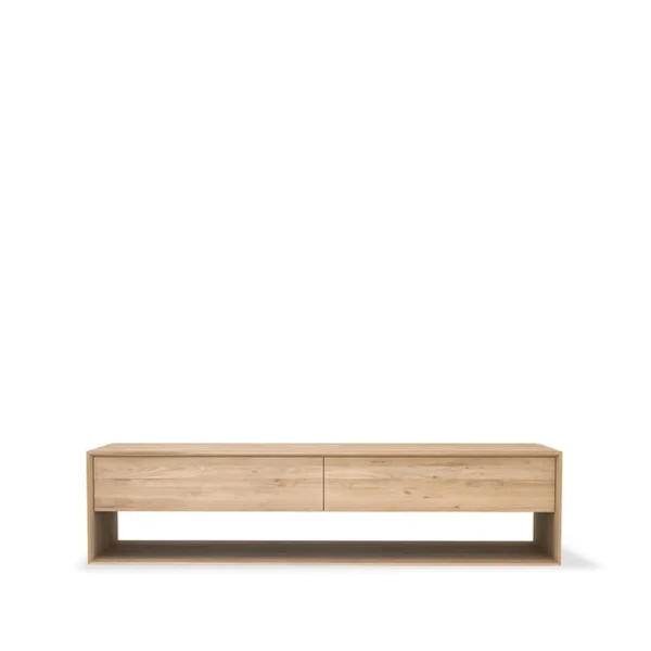 Ethnicraft Nordic media console Oiled oak 1 door 1 drawer 180