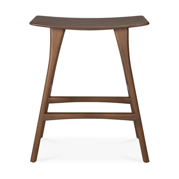 Ethnicraft Osso Counter high stool 67 cm Lacquered teak brown