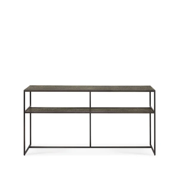 Ethnicraft Pentagon console table 75x150 cm Whisky-Black metal