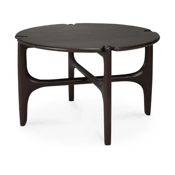 Ethnicraft PI Coffee table Ø65 cm Lacquered mahogany