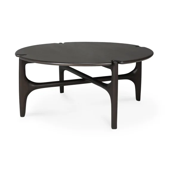 Ethnicraft PI Coffee table Ø80 cm Lacquered mahogany