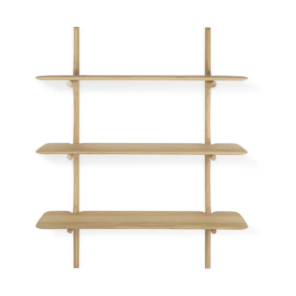 Ethnicraft PI wall shelf Oak, 3 shelves