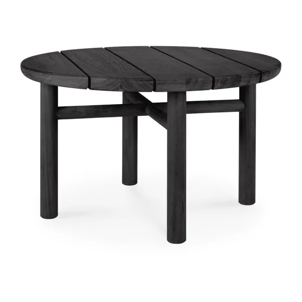 Ethnicraft Quatro outdoor coffee table black stained teak Ø59 cm → Ø59 cm