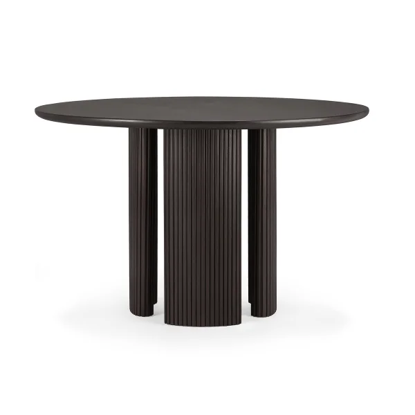 Ethnicraft Roller Max mat table Ø150 cm Dark brown stained mahogany