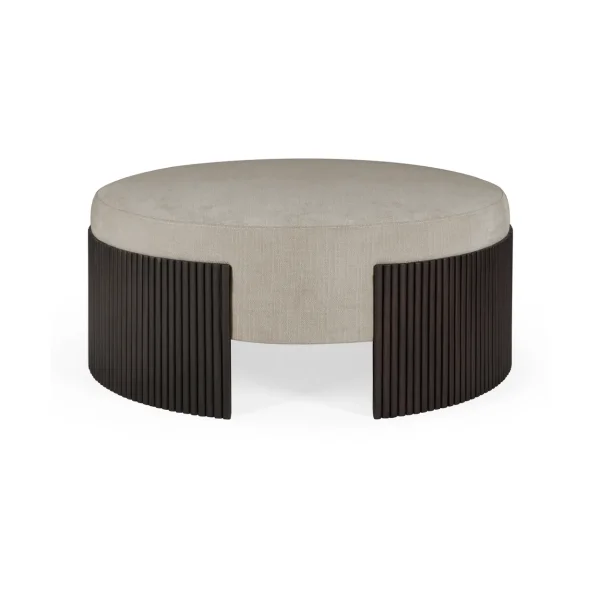 Ethnicraft Roller Max pouf Dark brown mahogany, Ø85×35 cm