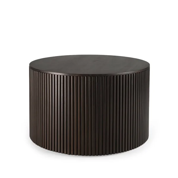 Ethnicraft Roller Max round coffee table Mahogany dark brown 60 cm