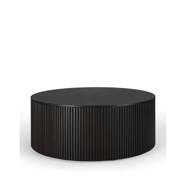 Ethnicraft Roller Max round coffee table Mahogany dark brown 80 cm